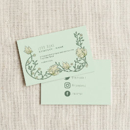 Art Deco floral Social Media Visitenkarte