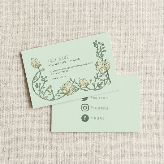 Art Deco floral Social Media Visitenkarte