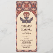 Art Deco Floral Stained Glass Wedding Program Programm (Vorderseite)