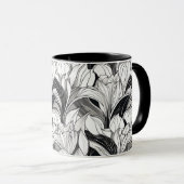 Art Deco Floral Tasse (VorderseiteRechts)