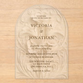 Art Deco Floral Wedding Acryleinladungen (Vorderseite)