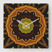 Art Deco florale Acrylmauer Uhr (Vorderseite)