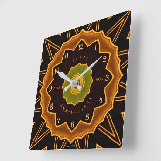 Art Deco florale Acrylmauer Uhr (Winkel)