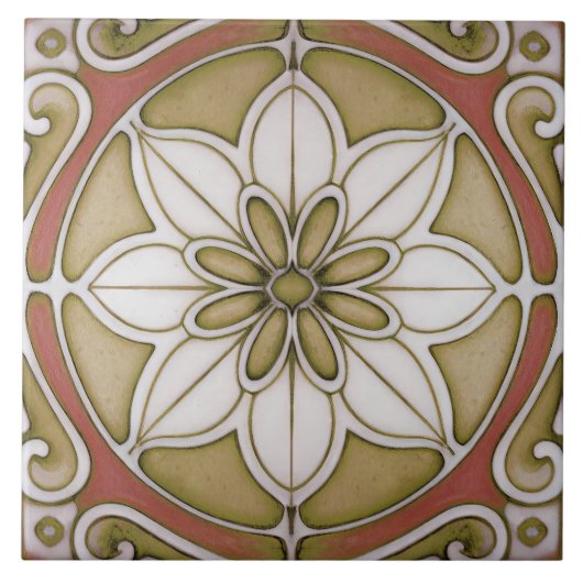 Art Deco Florale Wand Deco Art Nouveau Backsplash Fliese (Vorderseite)