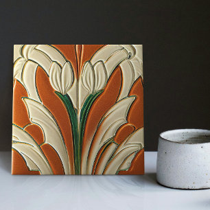 Art Deco Florale Wanddekoration Art Nouveau Fliese