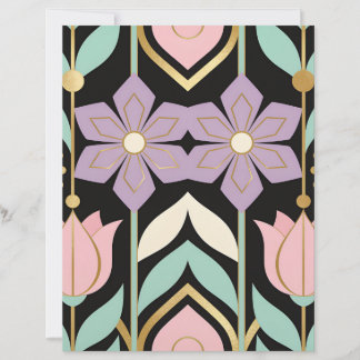 Art Deco Florales Schwarz & Gold Scrapbook Papier