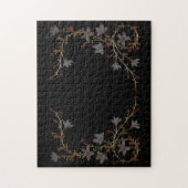 Art Deco Flowers On Black Puzzle (Vertikal)