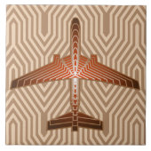 Art-Deco-Flugzeug, Bronze, Gold und Rost Brown Fliese (Vorderseite)