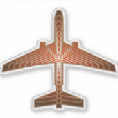 Art-Deco-Flugzeug, Bronze, Gold und Rostbraun Aufkleber (Vorderseite)