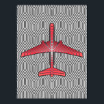 Art Deco Flugzeug, Coral Orange und Silver Grau Poster<br><div class="desc">Drucken in einem Art-Déco-inspirierten Konzept eines futuristischen Flugzeug,  in einem gestreiften,  seidigen Farbverlauf von silbergrauen / grauen Streifen auf tiefkorallenorange,  gegen ein leicht und tiefsilber grau,  Deko Hintergrund</div>