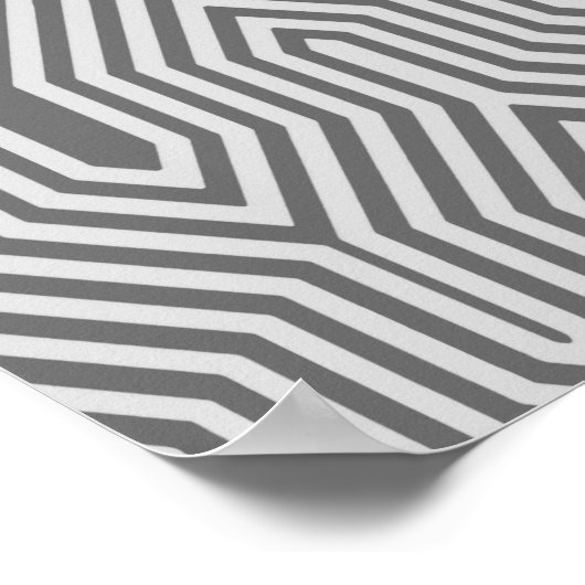 Art Deco Flugzeug, Grafik und Silber Grau Poster (Ecke)