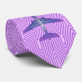 Art Deco Flugzeug, Violet Lila und Silver Grau Krawatte (Gerollt)