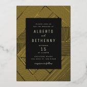 Art Deco Foil Einladung (Vorderseite)