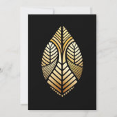 Art Deco Foliage Gold Boho Botanische 50. Geburtst Einladung (Rückseite)
