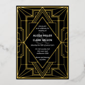 Art Deco Folieneinladung (Vorderseite)