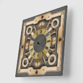 Art Deco Football Quadratische Wanduhr (Winkel)