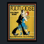 Art Deco "Footlose" Blatt Musik Print 12 x 16 Poster<br><div class="desc">Niedlicher Deko Notenüberzug - 12 x 16</div>