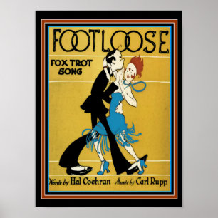 Art Deco "Footlose" Blatt Musik Print 12 x 16 Poster