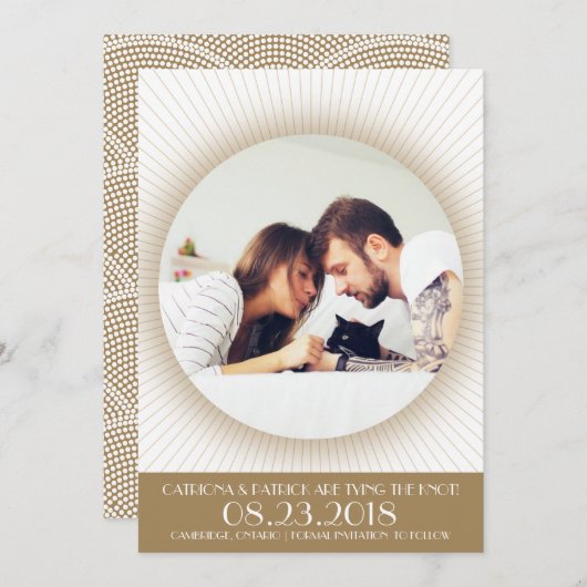 Art Deco Foto Frame | ANKÜNDIGUNG DATUM FREIHALTEN (Vorne/Hinten)