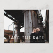 Art Deco Foto Save the Date Postkarte (Vorderseite)