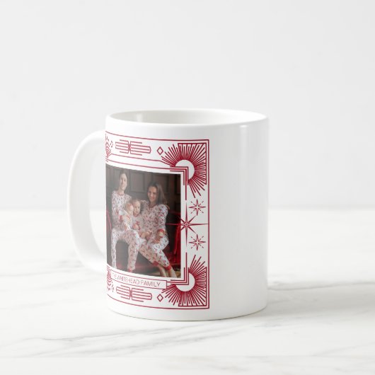 Art Deco Foto Weihnachten Kaffeetasse (Vorderseite Links)