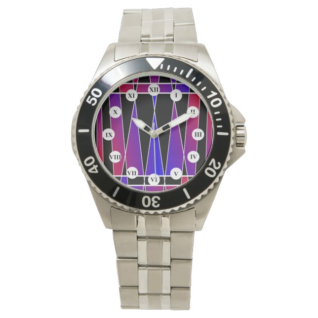 Art Deco "Fractured" (R Face) von Kenneth Yoncich Armbanduhr (Vorderseite)