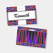 Art Deco "Fractured" von Kenneth Yoncich Ausweis (Vorder- & Rückseite)