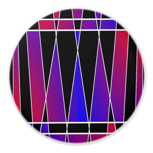 Art Deco "Fractured" von Kenneth Yoncich Keramikknauf (Vorderseite)