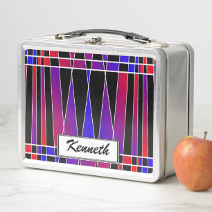 Art Deco "Fractured" von Kenneth Yoncich Metall Brotdose
