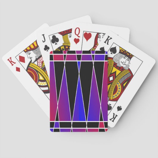 Art Deco "Fractured" von Kenneth Yoncich Spielkarten (Rückseite)