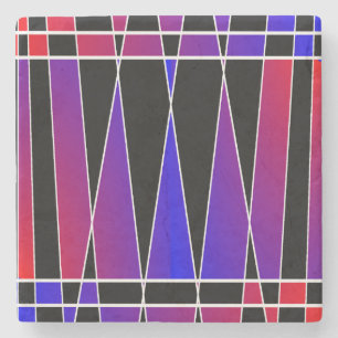 Art Deco "Fractured" von Kenneth Yoncich Steinuntersetzer