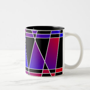 Art Deco "Fractured" von Kenneth Yoncich Zweifarbige Tasse