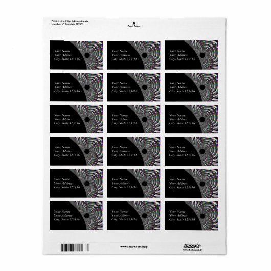 Art Deco Fraktal Adressaufkleber (Vorne)