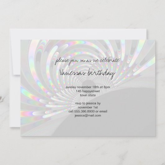 Art Deco Fraktal Einladung (Rückseite)