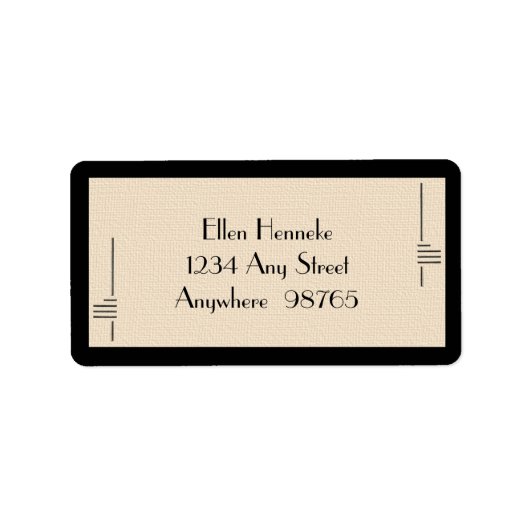 Art Deco Frame Adressaufkleber (Vorne)
