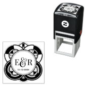 Art Deco Frame Ampersand Couple 2 Initial Monogram Permastempel (Beispiel)