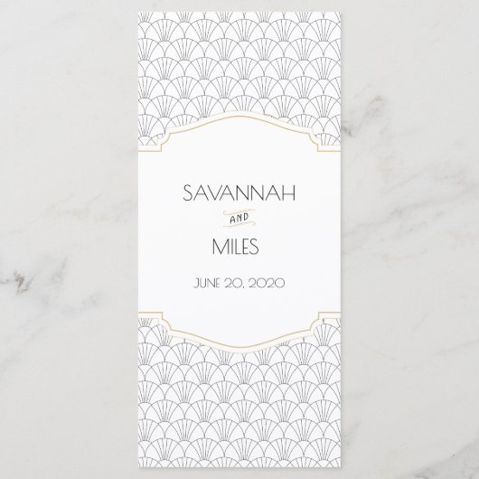 Art Deco Frame anpassbare Menükarte (Rückseite)