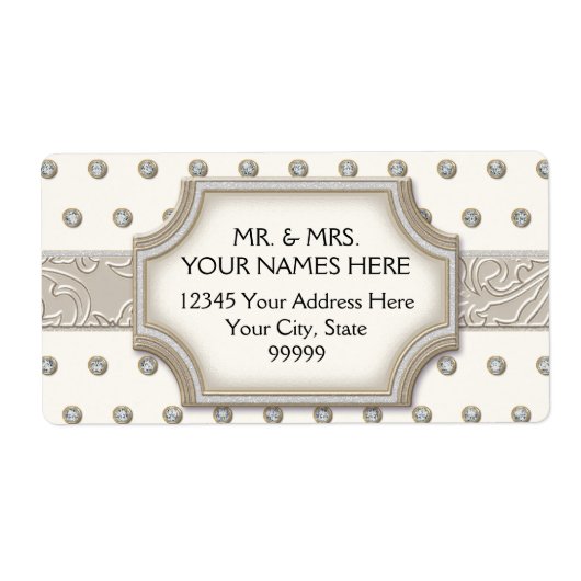 Art Deco Frame Champagne Silver Jewel Dots (Vorne)