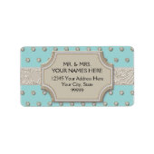 Art Deco Frame Champagne Silver Jewel Dots Adressaufkleber (Vorne)