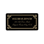 Art Deco Frame Custom Dark Rücksendeadresse Adressaufkleber (Vorne)