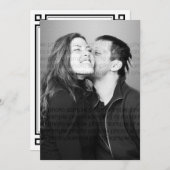 Art Deco Frame Custom Foto Hochzeit Flat Einladung (Vorne/Hinten)