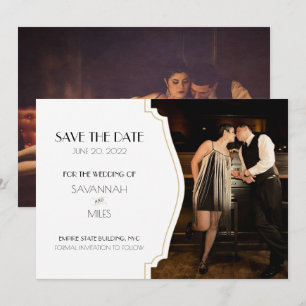 Art Deco Frame Foto der 1920er Jahre Save the Date Ankündigung