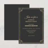 Art Deco Frame Geburtstag Einladung (Vorne/Hinten)