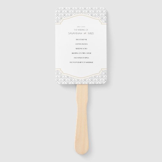 Art Deco Frame Hochzeitsprogramme Fächer (Vorderseite)