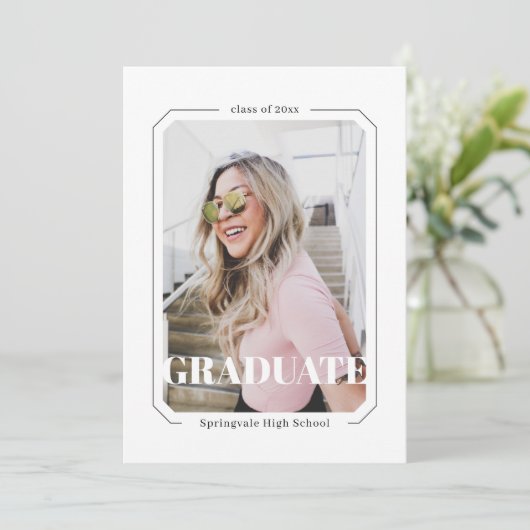 Art Deco Frame Minimalistisch Modernes Abschluss F Ankündigung (Stehend Vorderseite)