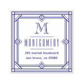 Art Deco Frame Monogram Family Name Rücksendeadres Permastempel (Design)