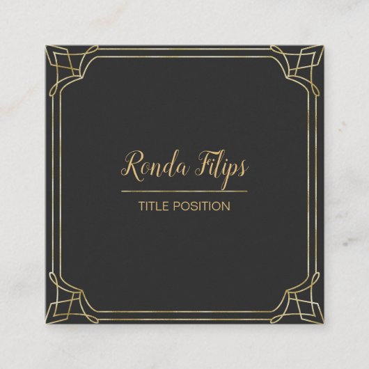 Art Deco Frame Quadratische Visitenkarte (Vorderseite)