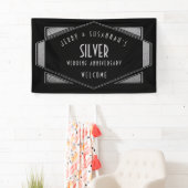 Art Deco Frame Silver Anniversary Namen Black Banner (Insitu)