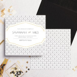 Art Deco Frame Square Einladung Hochzeit