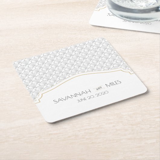 Art Deco Frame Square Paper Untersetzer (angewinkelt)